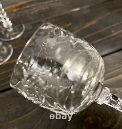 Rock Sharpe Baden Cut Crystal Wine Glasses 5 7/8 Tall Holds 4oz Set Of 8