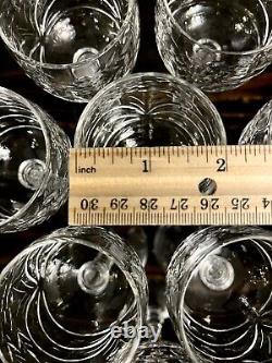 Rock Sharpe Baden Cut Crystal Wine Glasses 5 7/8 Tall Holds 4oz Set Of 8