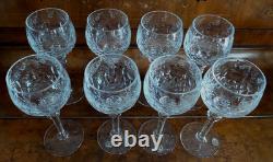 Rogaska Cut Crystal Gallia Wine Goblet Glass Set 8 Tall 8