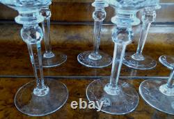 Rogaska Cut Crystal Gallia Wine Goblet Glass Set 8 Tall 8