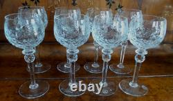 Rogaska Cut Crystal Gallia Wine Goblet Glass Set 8 Tall 8