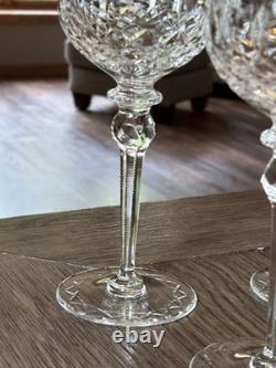 Rogaska GALLIA 4 Wine Hock 8 Crystal Glasses Cut Glass Faceted Stem