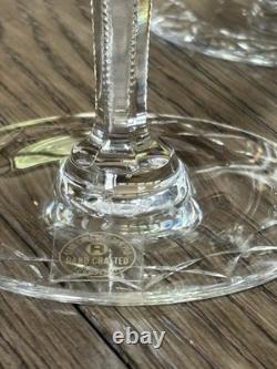 Rogaska GALLIA 4 Wine Hock 8 Crystal Glasses Cut Glass Faceted Stem