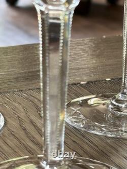 Rogaska GALLIA 4 Wine Hock 8 Crystal Glasses Cut Glass Faceted Stem