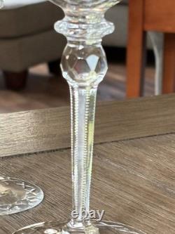 Rogaska GALLIA 4 Wine Hock 8 Crystal Glasses Cut Glass Faceted Stem