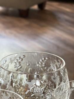 Rogaska GALLIA 4 Wine Hock 8 Crystal Glasses Cut Glass Faceted Stem