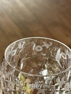 Rogaska GALLIA 4 Wine Hock 8 Crystal Glasses Cut Glass Faceted Stem
