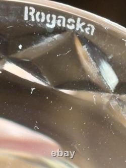 Rogaska GALLIA 4 Wine Hock 8 Crystal Glasses Cut Glass Faceted Stem