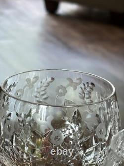 Rogaska GALLIA 4 Wine Hock 8 Crystal Glasses Cut Glass Faceted Stem