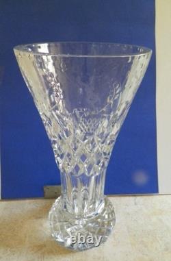 Rogaska Gallia Large 13 Clear Cut Crystal Glass Trumpet Flower Vase