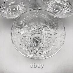 Rogaska Gallia Margarita Glass Cut Crystal Glass Floral Design 7-3/8 4Pc