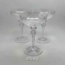 Rogaska Kimberley Champagne Sherbet Crystal Glass Fan Star Cuts 3pc