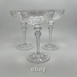 Rogaska Kimberley Champagne Sherbet Crystal Glass Fan Star Cuts 3pc