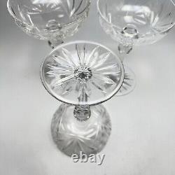 Rogaska Kimberley Champagne Sherbet Crystal Glass Fan Star Cuts 3pc