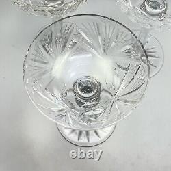 Rogaska Kimberley Champagne Sherbet Crystal Glass Fan Star Cuts 3pc