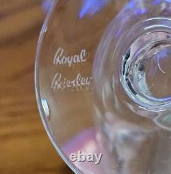 Royal Brierley English Cut Crystal Brandy Glasses Honeysuckle Etched Pattern 4pc