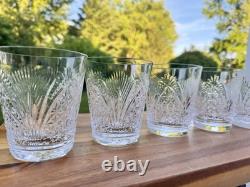 Royal DOULTON Crystal Heritage Cut Double Old Fashioned Glass 4-1/4 Signed4pc