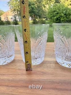 Royal DOULTON Crystal Heritage Cut Double Old Fashioned Glass 4-1/4 Signed4pc