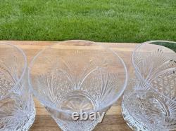 Royal DOULTON Crystal Heritage Cut Double Old Fashioned Glass 4-1/4 Signed4pc