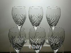 Royal Doulton Crystal Juliette Cut Sherry Port Glasses Set Of 6 5 7/8 Tall