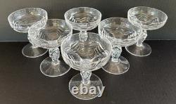 Royal Leerdamn Netherlands Crystal Champagne Coupes Glasses 4 3/4 Set Of 6