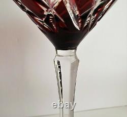 Ruby Red Martini Glass Na Zdorovye By FABERGE' Cut To Clear Crystal Replacement