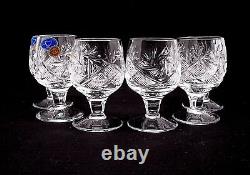 Russian Cut Crystal Glass Decanter & Set of 6 Vodka Shot Glasses USSR Glassware