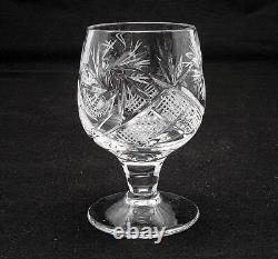 Russian Cut Crystal Glass Decanter & Set of 6 Vodka Shot Glasses USSR Glassware