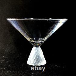 SALVIATI DIAMANTI MARTINI GLASS, Cut & Frosted Lead Crystal, 4, 9 oz, ITALY