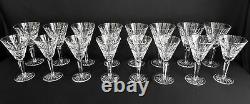 SERVICE FOR 8 WATER & WINE GOBLETS / GLASSES WATERFORD GLENMORE CUT CRYSTAL 16pc