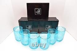 SET 6 Van Gogh Museum Crystal ETCHED Almond Blossom Tumblers Glass Cut to Clear
