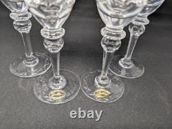 SET OF 4! New 8¼ Gallia by ROGASKA Champagne Flutes X Base CRYSTAL Glass