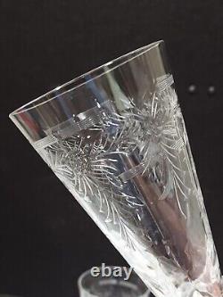 SET OF 5- Hawkes CHANITLLY Cut Crystal 6 Footed Iced Tea Glasses Tumblers