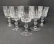SET OF FIVE! 5 3/8 White Wine Glasses CUT CRYSTAL Edinburgh Fan Diamond Goblet