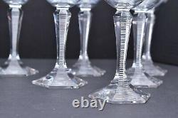 SET of 6 Baccarat Crystal Cut Hexagonal Wine Glass goblets stemware Opera 6.5