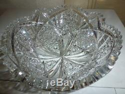 SIGNED RARE Antique Gundy, Clapperton Brilliant cut Crystal bowl circa 1905-1915