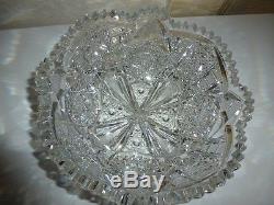 SIGNED RARE Antique Gundy, Clapperton Brilliant cut Crystal bowl circa 1905-1915