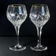 STUART CRYSTAL WOBURN GOLD WINE GLASSES, Cut Crystal, 8, 12 oz, ENGLAND, 2PCS