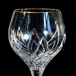 STUART CRYSTAL WOBURN GOLD WINE GLASSES, Cut Crystal, 8, 12 oz, ENGLAND, 2PCS