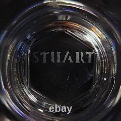 STUART CRYSTAL WOBURN GOLD WINE GLASSES, Cut Crystal, 8, 12 oz, ENGLAND, 2PCS