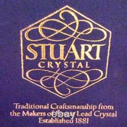 STUART CRYSTAL WOBURN GOLD WINE GLASSES, Cut Crystal, 8, 12 oz, ENGLAND, 2PCS