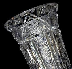 STUNNING! Antique ABP AMERICAN BRILLIANT PERIOD Crystal CUT GLASS Flower Vase