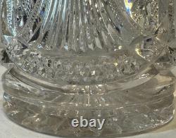 STUNNING! Antique Silver Colored Collar Spout Cut Crystal Glass Pitcher Ewer 12