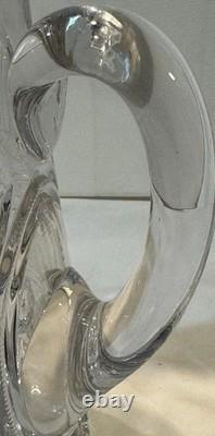 STUNNING! Antique Silver Colored Collar Spout Cut Crystal Glass Pitcher Ewer 12