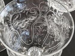 STUNNING! VTG Victorian Set of 12 CUT CRYSTAL GLASSES BOWLS PLATES Aster Flowers