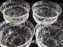 STUNNING! VTG Victorian Set of 12 CUT CRYSTAL GLASSES BOWLS PLATES Aster Flowers