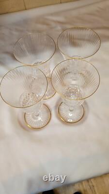 Saint Louis Apollo Gold Trimmed Crystal Glasses France 1982 never used set of 3
