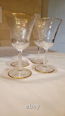 Saint Louis Apollo Gold Trimmed Crystal Glasses France 1982 never used set of 3