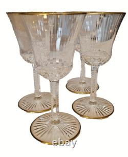 Saint Louis Apollo Gold Trimmed Crystal Glasses France 1982 set of 4