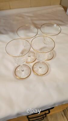 Saint Louis Apollo Gold Trimmed Crystal Glasses France 1982 set of 4